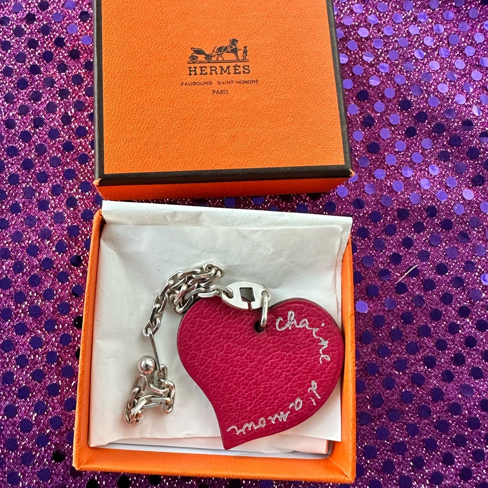 ❤️Hermès Heart charm for your handbag or Agenda in .925 Sterling Silver